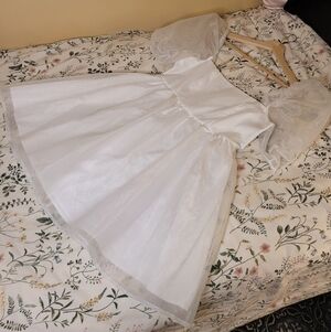 White Organza Puff Sleeve Party Dress Shein Large